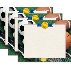 Hayes Publishing Athletic Border Paper, 8.5" x 11, 50 Sheets Per Pack, 3 Packs (H-VA642-3)