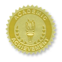 Hayes Publishing Gold Foil Embossed, Academic Achievement, Certificate Seals, 54 Per Pack, 3 Packs (H-VA372-3)
