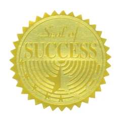 Hayes Seal of Success Gold Foil Embossed Certificate Seals, 1-3/4", Pack of 54 (H-VA376)