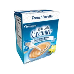 Heartland French Vanilla Dairy-Free Liquid Coffee Creamer, 0.37 oz., 24/Box (HFP06123BX)