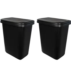 Hefty Dual Function XL Trash Can, 20.4 Gallons, Black, 2/Pack (HFTCOM2280075-2)