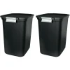 Hefty Locking Hinged Lid Trash Can, 7.7 Gallons, Black, 2/Pack (HFTCOM229207507)