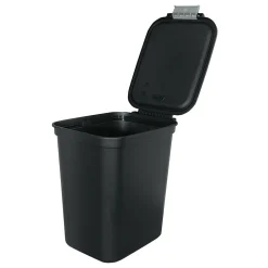 Hefty Locking Hinged Lid Trash Can, 7.7 Gallons, Black, 2/Pack (HFTCOM229207507)