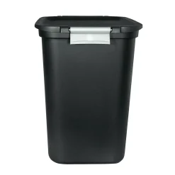 Hefty Locking Hinged Lid Trash Can, 7.7 Gallons, Black, 2/Pack (HFTCOM229207507)