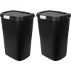 Hefty Odor Control Trash Can, 13 Gallon, Black, 2/Pack (HFTCOM228707507)