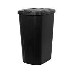 Hefty Polypropylene Trash Can with Lid, Black, 13.3 Gal. (2166-075)
