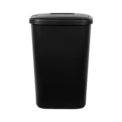 Hefty Polypropylene Trash Can with Lid, Black, 13.3 Gal. (2166-075)