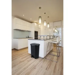 Hefty Step On Trash Can, Black, 12.2 Gallon, 2/Pack (2198HFTCOM075)