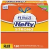 Hefty Strong 13 Gallon Kitchen Trash Bag, 23.75" x 27", Low Density, 0.9 mil, White, 120 Bags/Box (PCTE84562CT)