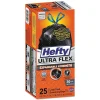 Hefty Ultra Flex 30 Gallon Trash Bag, 6" x 24", Low Density, 1.05 mil, Black, 150 Bags/Box (RFPE80627)