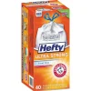 Hefty Ultra Strong 13 Gallon Kitchen Trash Bag, 23.75" x 24.88", Low Density, 0.9 mil, White, 40 Bags/Box (RFPE88338CT)