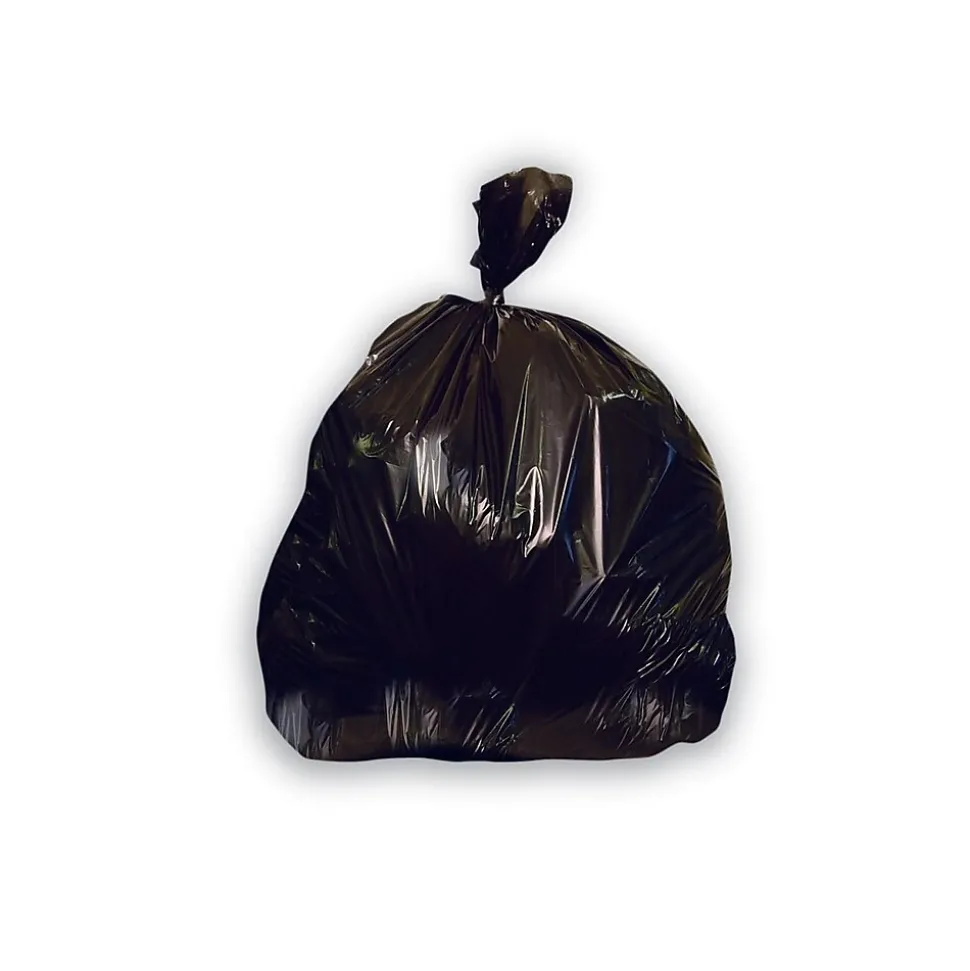 Heritage 60 Gallon Industrial Trash Bag, 38" x 58", Low Density, 2.5 Mil, Black, 50 Bags/Box (H7658XK X04)