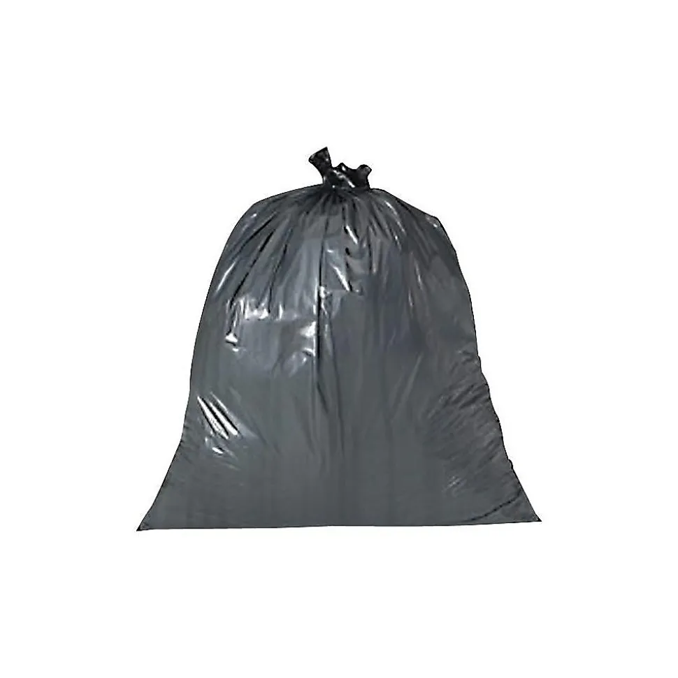 Heritage 60 Gallon Industrial Trash Bag, 44" x 56", Low Density, 1.2 Mil, Charcoal, 100 Bags/Box (H8856SH)