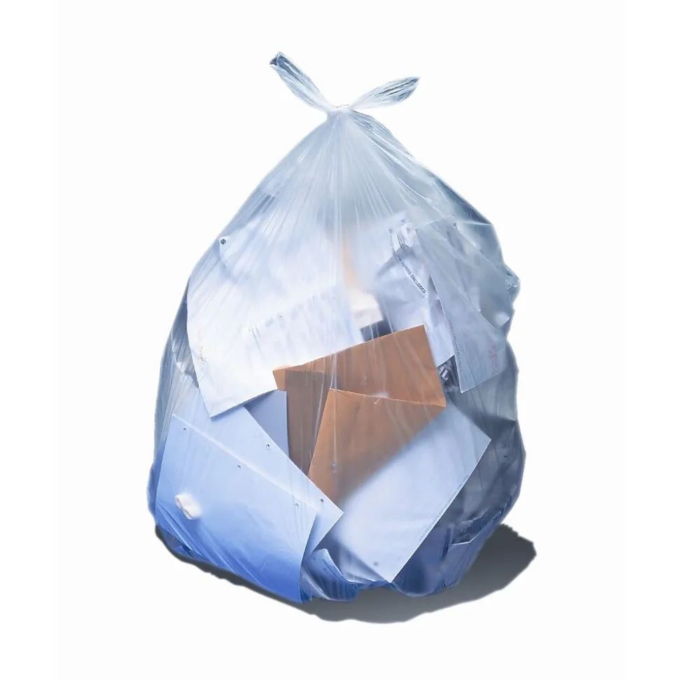 Heritage 50-56 Gallon Industrial Trash Bag, 43" x 47", Low Density, 1.5 Mil, Clear (H8647AC)