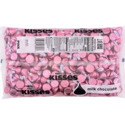 HERSHEY'S KISSES Pink Foil Milk Chocolate Pieces, 66.7 oz. (HEC33434)
