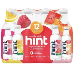 Hint Red Variety Pack Purified Water, 16 fl. oz., 12 Bottles/Carton (00226)
