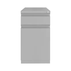 Hirsh 2-Drawer Mobile Vertical File Cabinet, Letter Size, Lockable, 27.75"H x 15"W x 19.88"D, Arctic Silver (25034)