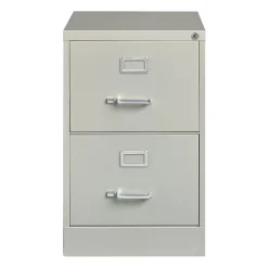 Hirsh 2-Drawer Vertical File Cabinet, Legal Size, Lockable, 28.37"H x 18"W x 25"D, Light Gray (14414)