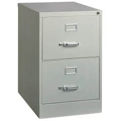 Hirsh 2-Drawer Vertical File Cabinet, Legal Size, Lockable, 28.37"H x 18"W x 25"D, Light Gray (14414)