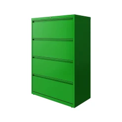 Hirsh HL10000 Series 4-Drawer Lateral File Cabinet, Locking, Letter/Legal, Screaming Green, 36