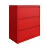 Hirsh HL10000 Series 3-Drawer Lateral File Cabinet, Locking, Letter/Legal, Lava Red, 36" (24252)