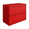 Hirsh HL10000 Series 2-Drawer Lateral File Cabinet, Locking, Letter/Legal, Lava Red, 36" (24249)