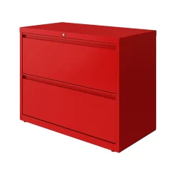 Hirsh HL10000 Series 2-Drawer Lateral File Cabinet, Locking, Letter/Legal, Lava Red, 36