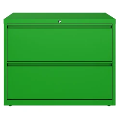 Hirsh HL10000 Series 2-Drawer Lateral File Cabinet, Locking, Letter/Legal, Screaming Green, 36" (24250)