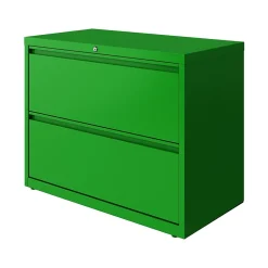 Hirsh HL10000 Series 2-Drawer Lateral File Cabinet, Locking, Letter/Legal, Screaming Green, 36