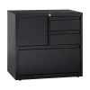 Hirsh HL8000 Series 3-Drawer Lateral File Cabinet, Locking, Letter/Legal, Black, 30" (19628)