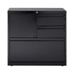 Hirsh HL8000 Series 3-Drawer Lateral File Cabinet, Locking, Letter/Legal, Black, 30" (19628)