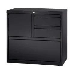 Hirsh HL8000 Series 3-Drawer Lateral File Cabinet, Locking, Letter/Legal, Black, 30