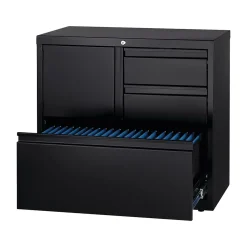 Hirsh HL8000 Series 3-Drawer Lateral File Cabinet, Locking, Letter/Legal, Black, 30