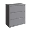 Hirsh HL10000 Series 3-Drawer Lateral File Cabinet, Locking, Letter/Legal, Arctic Silver, 36" (23745)