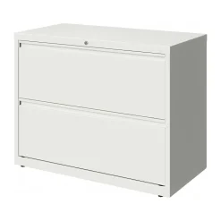 Hirsh HL10000 Series 2-Drawer Lateral File Cabinet, Locking, Letter/Legal, White, 36