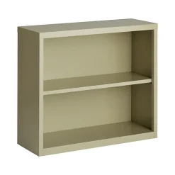 Hirsh HL8000 Series 30"H 2-Shelf Bookcase with Adjustable Shelf, Putty Steel (21986)