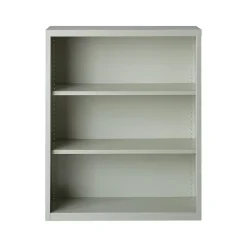 Hirsh HL8000 Series 42"H 3-Shelf Bookcase with Adjustable Shelves, Light Gray Steel (21991)