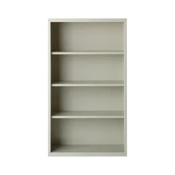 Hirsh HL8000 Series 60"H 4-Shelf Bookcase with Adjustable Shelves, Light Gray Steel (21994)