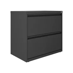 Hirsh Lateral 101 2-Drawer Lateral File Cabinet, Letter/Legal Size, Lockable, 27.75"H x 30"W x 17.63"D, Charcoal (24084)