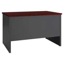 Hirsh 48"W Single-Pedestal Computer Desk, Charcoal/Mahogany (20540)