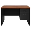 Hirsh 48"W Single-Pedestal Desk, Black/Walnut (20539)
