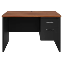 Hirsh 48"W Single-Pedestal Desk, Black/Walnut (20539)
