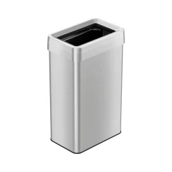 HLS Commercial Stainless Steel Trash Can with Open Lid, 18-Gallon, Silver (HLS18UOT)