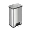 HLS Commercial Stainless Steel Step Trash Can with Hinged Lid, 18-Gallon, Silver (HLS18SS)