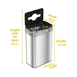 HLS Commercial Stainless Steel Trash Can, 21-Gallon, Black/Silver (HLS21UOTTRS)