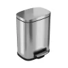 HLS Commercial Stainless Steel Trash Can with Hinged Lid, 1.32-Gallon, Silver (HLSS01RFR)