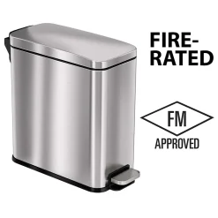 HLS Commercial Stainless Steel Step Trash Can with Hinged Lid, 3-Gallon, Silver (HLSS03RFR)
