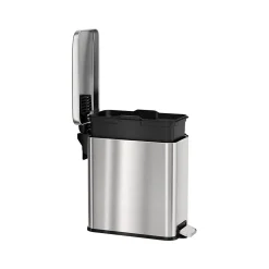 HLS Commercial Stainless Steel Step Trash Can with Hinged Lid, 3-Gallon, Silver (HLSS03RFR)
