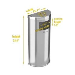 HLS Commercial Stainless Steel Trash Can, 9-Gallon, Silver (HLSC01G09A)