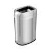 HLS Commercial Stainless Steel Trash Can with Open Lid, 13-Gallon, Silver (HLS13STV)